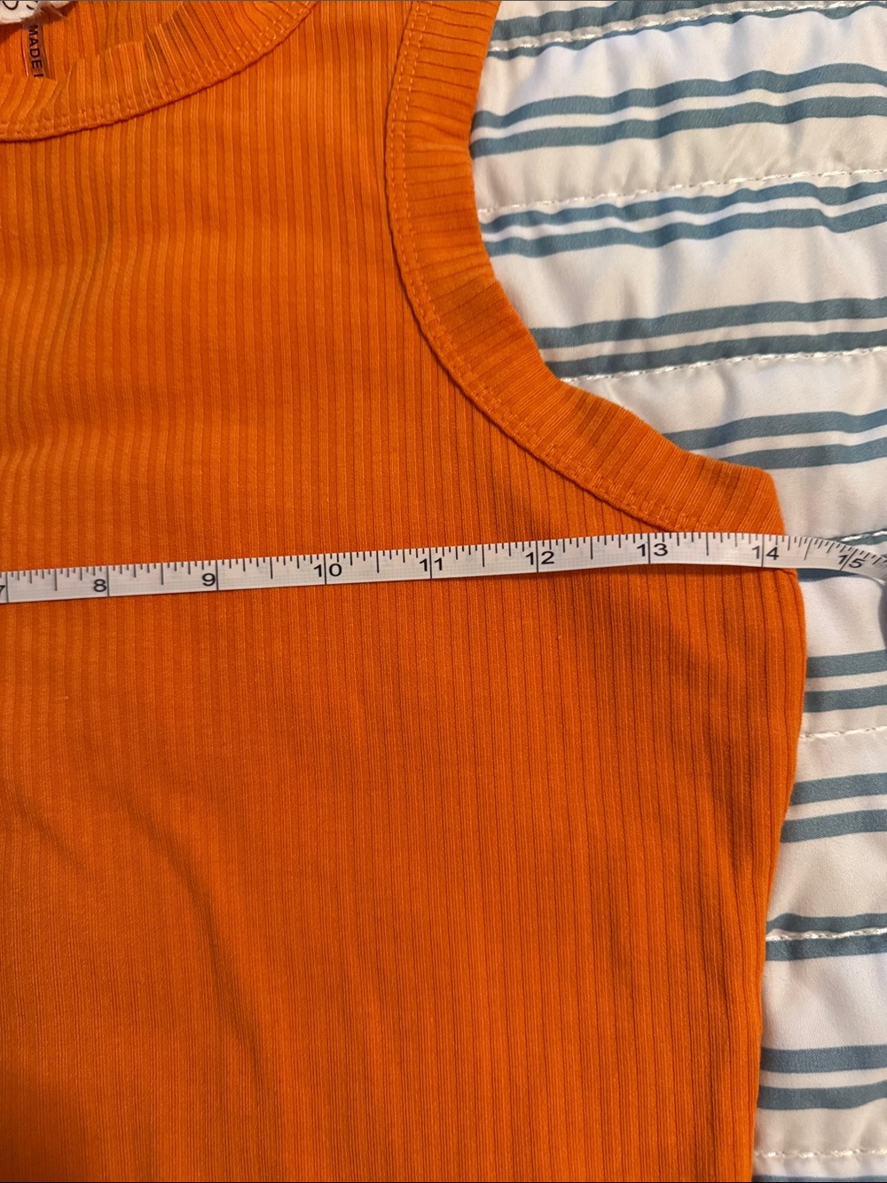 MIMOS Ribbed Cropped Tank Top — Orange - Picture 3 of 4